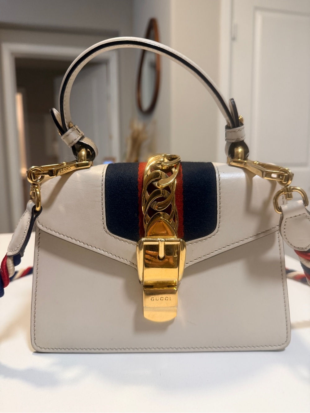 Gucci Sylvie Mini Top Handle Bag with Braided Strap, Dust bag and COA